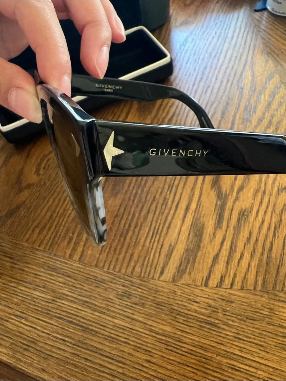Givenchy Black Sunglasses with Logo Accent with case and microfiber cloth